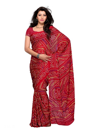 Rajasthani Sihirli Kırmızı Saree