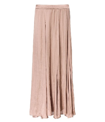 Smėlio spalvos plonas lininis ilgas sijonas