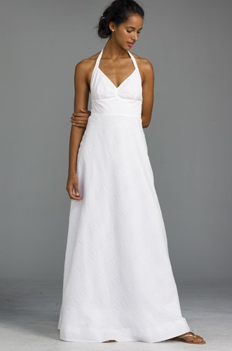 Balta ilga linija suknelė