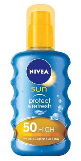 Nivea Sun, Protect & amp; Atnaujinkite nematomą aušinimo purškiklį, SPF 50