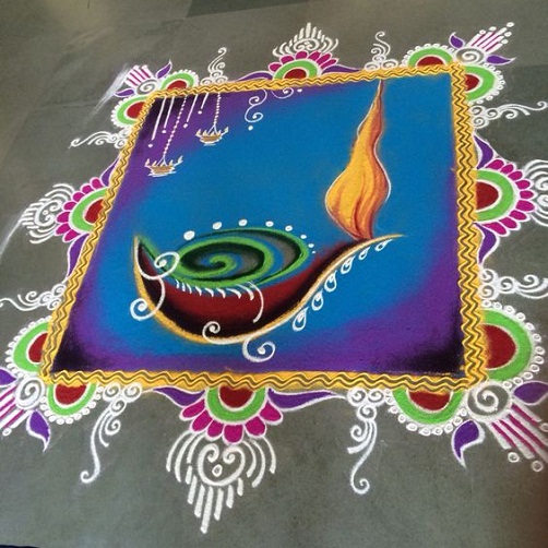 Geometrinis Rangoli dizainas