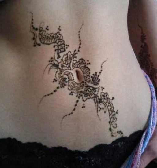 Creeper Belly Mehendi Tasarımları