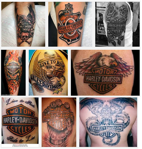 Harley Davidson tatuiruotės dizainas