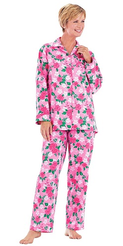 Çiçekli Flanel Pijama Takımı