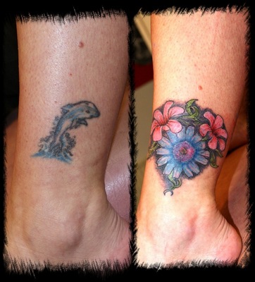 „Dolphin Jump Cover Up Tattoo“