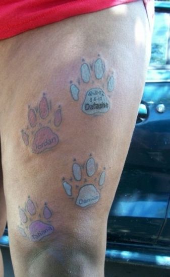 Köpek Paw Prints Dövme Tasarımı