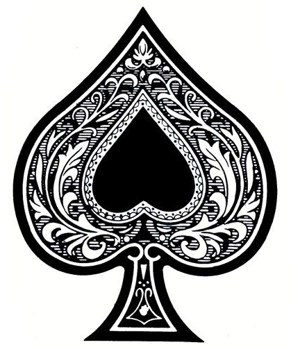 „Aces Spade Card“ tatuiruotė su gėlių dizainu