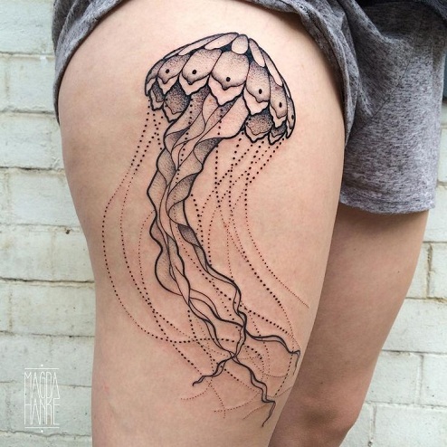 „Black Dot“ medūzų tatuiruotės