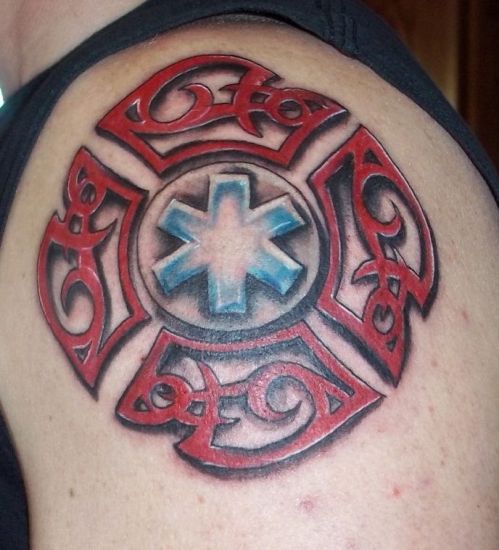 Ugnies gelbėjimo tatuiruotės dizainas