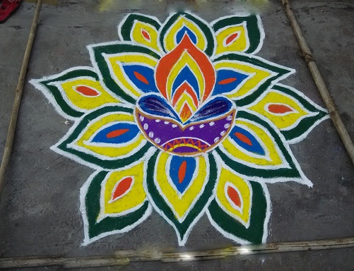 Rangoli grindų dizainas 4