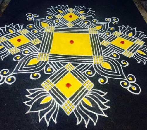 „Rangoli“ grindų dizainas 8