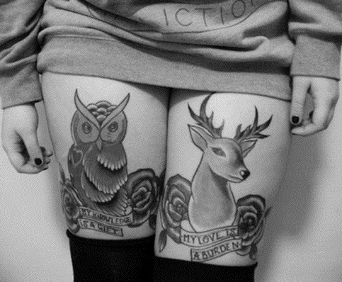 Gyvūnų šlaunų tatuiruotės