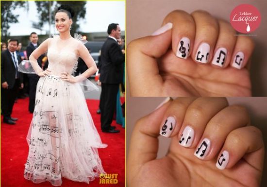 Muzikinis nagų Katy Perry tatuiruotės dizainas