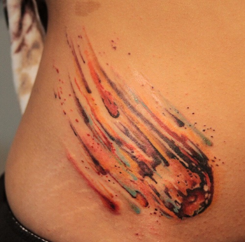 Ugninė kometa dangaus tatuiruotė