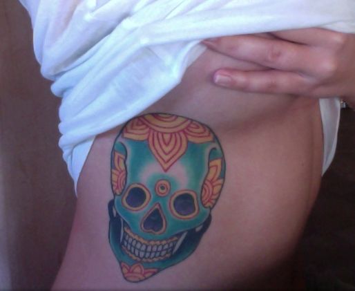 Meksikos kaukolės tatuiruotės dizainas