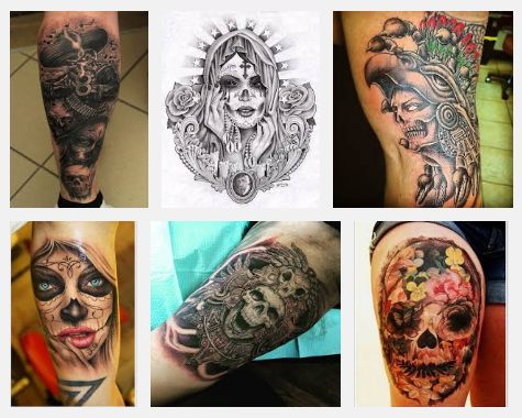 meksikietiškų tatuiruočių dizainas