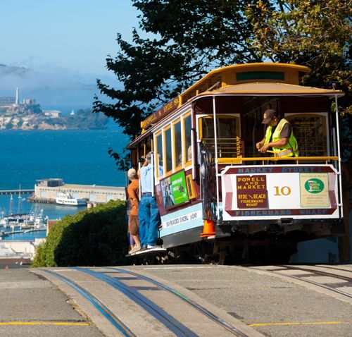 keltuvas funikulieriumi, San Fransisko medaus mėnesio vietos Kalifornijoje