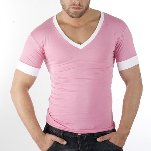 Rožiniai nuostabūs vyriški marškinėliai