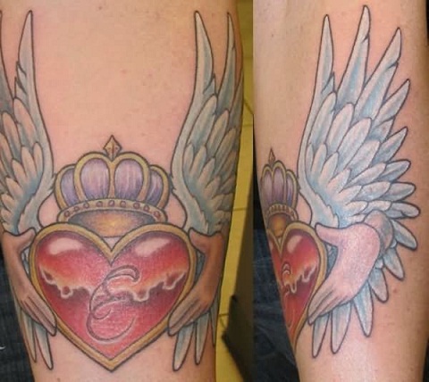„Wing Claddagh“ tatuiruotės dizainas