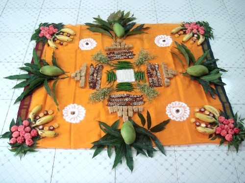 Specialūs „Rangoli“ dizainai „Mango Leaf Rangoli“