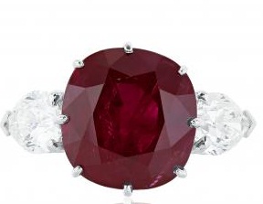 Rubino deimantinio akmens papuošalų žiedas
