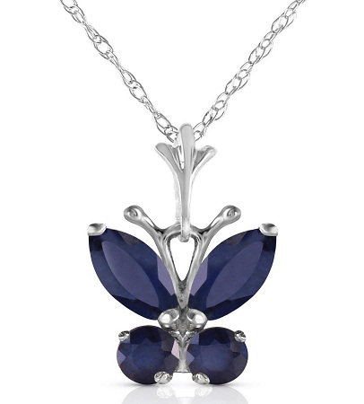 Sapphire Butterfly Charm karoliai