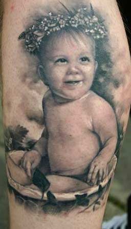 Kūdikio portreto tatuiruotė