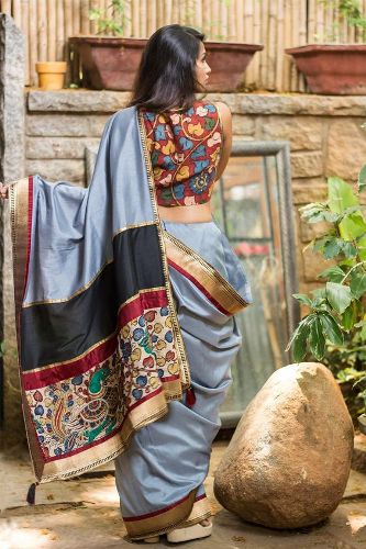 „Kalamkari“ palaidinės dizainas „Silk Saree“