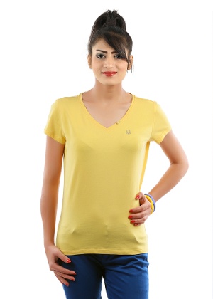 Kadınlar için Zarif Sarı Tişörtler