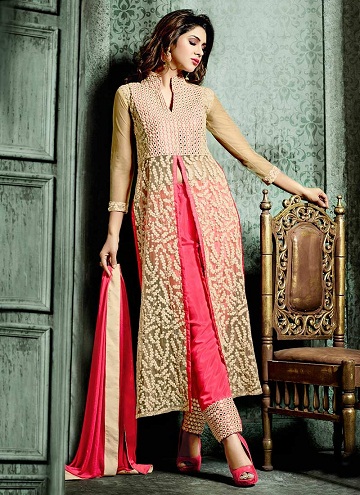 Priekinis plyšio tinklas Salwar Kameez