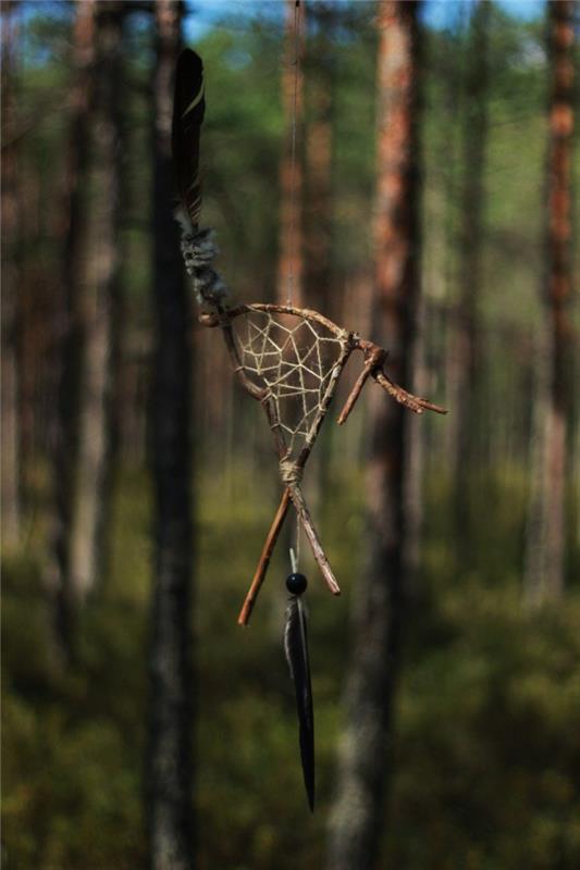 tinker dream catchers με φυσικά υλικά τρίγωνο