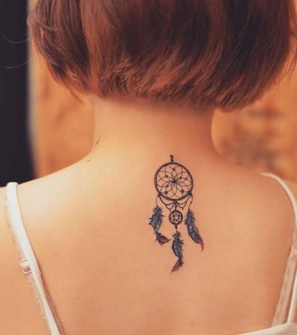 όνειρο catcher τατουάζ γυναίκες ιδέα τατουάζ λαιμού