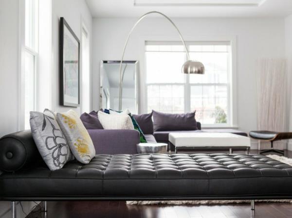 πανέμορφο διαμέρισμα σχεδιαστών μαύρη ξαπλώστρα κρεβατιών