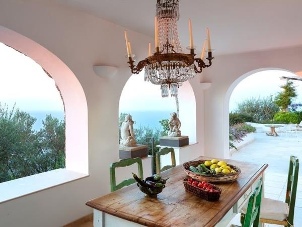 ονειρεμένο σπίτι νησί του κάπρι σχεδιαστή Francesco della Femina σχεδιασμό υπαίθρια τραπεζαρία