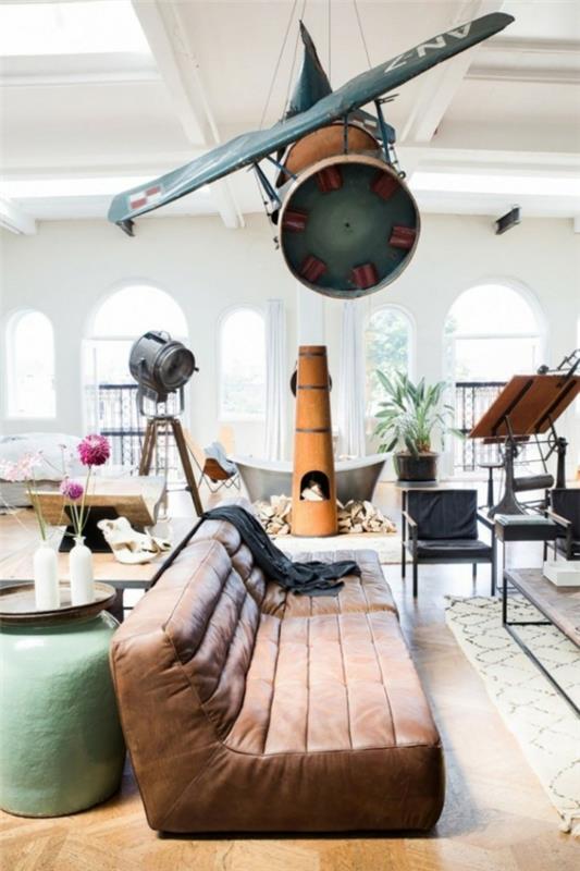 dream house Amsterdam Loft δερμάτινος καναπές καθιστικού