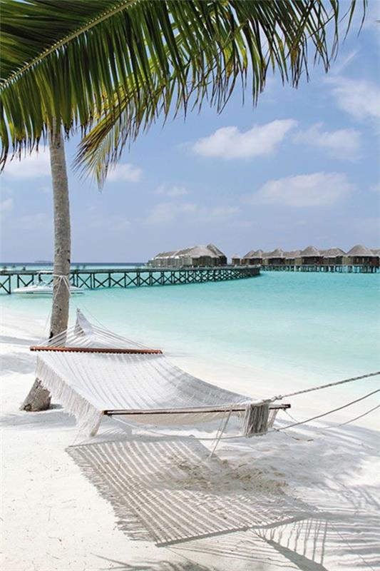 ονειρεμένες διακοπές στις ιδέες εσωτερικού σχεδιασμού των Μαλδίβων σε λευκό χρώμα