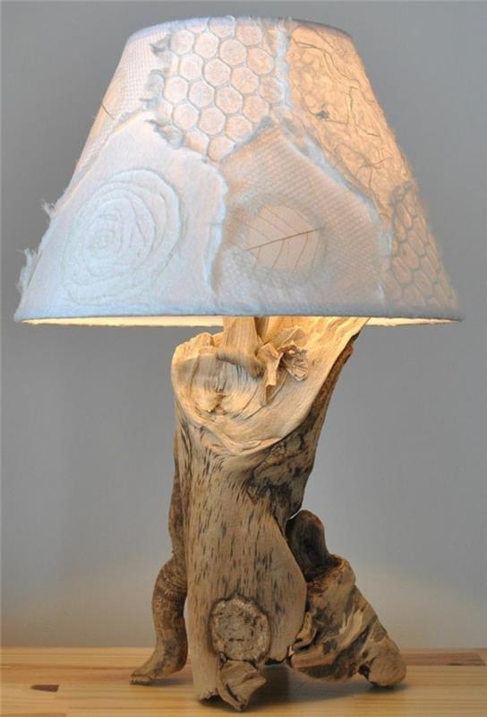 λάμπα driftwood diy ιδέες επιτραπέζιο φωτιστικό αμπαζούρ