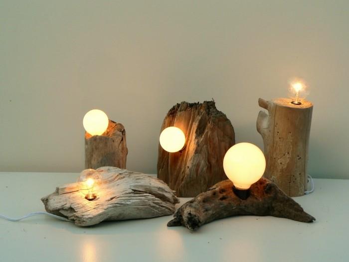 λάμπα driftwood diy ιδέες επιτραπέζιο φωτιστικό