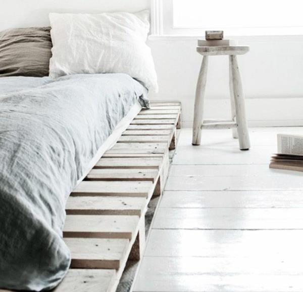 τάση βιώσιμης διαβίωσης DIY έπιπλα παλέτες κρεβάτι ευρώ που βρίσκεται χαμηλά