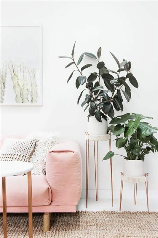 τάσεις χρώματα 2017 millennial ροζ στο σαλόνι ο καναπές του σαλονιού