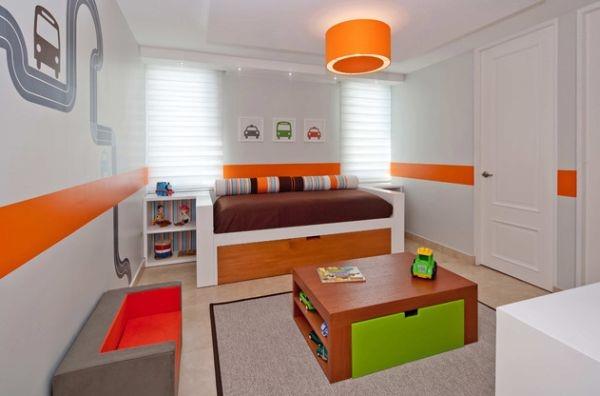 ιδέες εσωτερικού σχεδιασμού για νεανικά δωμάτια πορτοκαλί πράσινο