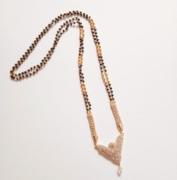 Dirbtinė balta kristalinė mangalsutra