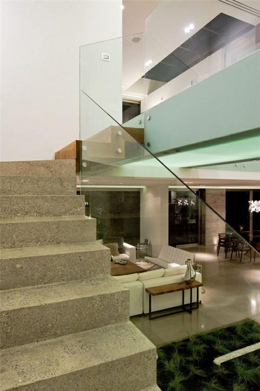 σκάλες σχεδιασμός φυσική πέτρα και γυάλινος καναπές ζωντανές ιδέες deco ιδέες τραπέζι