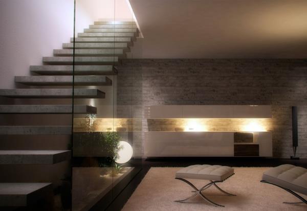 σκάλες glas siller glaswand τσιμεντένια σκαλιά που επιπλέουν