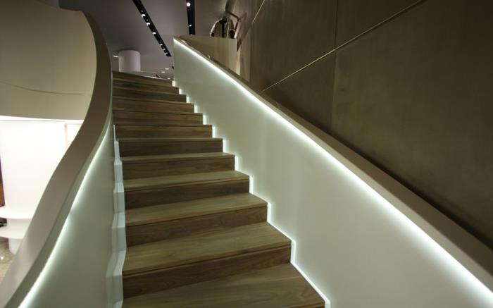 ιδέες φωτισμού σκαλοπατιών λάμπουν εσωτερική σκάλα εσωτερική διακόσμηση