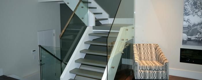κιγκλίδωμα σκάλας γυάλινες σκάλες αλουμινίου ζωντανές ιδέες εσωτερική διακόσμηση