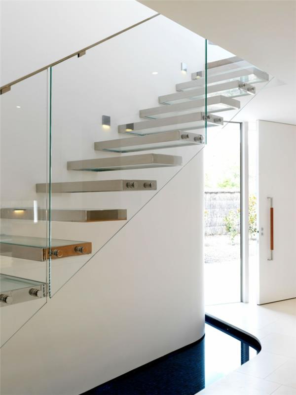 σκάλες κιγκλίδωμα γυαλί ιδέες ζωντανή εσωτερική διακόσμηση