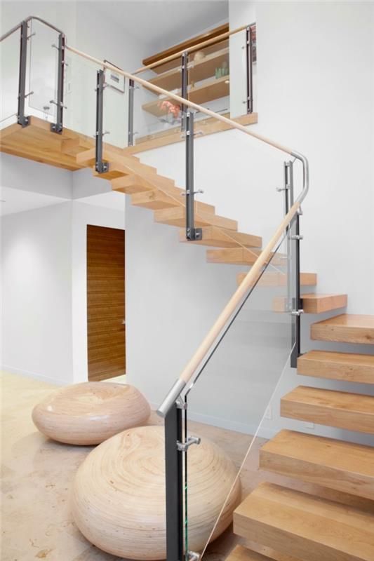 σκάλα σχεδιασμός κουπαστή γυάλινες σκάλες ξύλινες ιδέες διαβίωσης