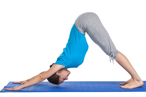 Žemyn nukreipta šuns poza (adho Mukha Svanasana)
