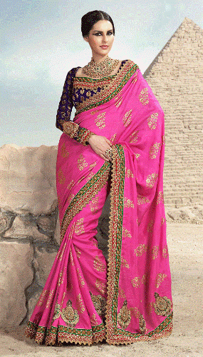 Moda Jakarlı Nakış Saree